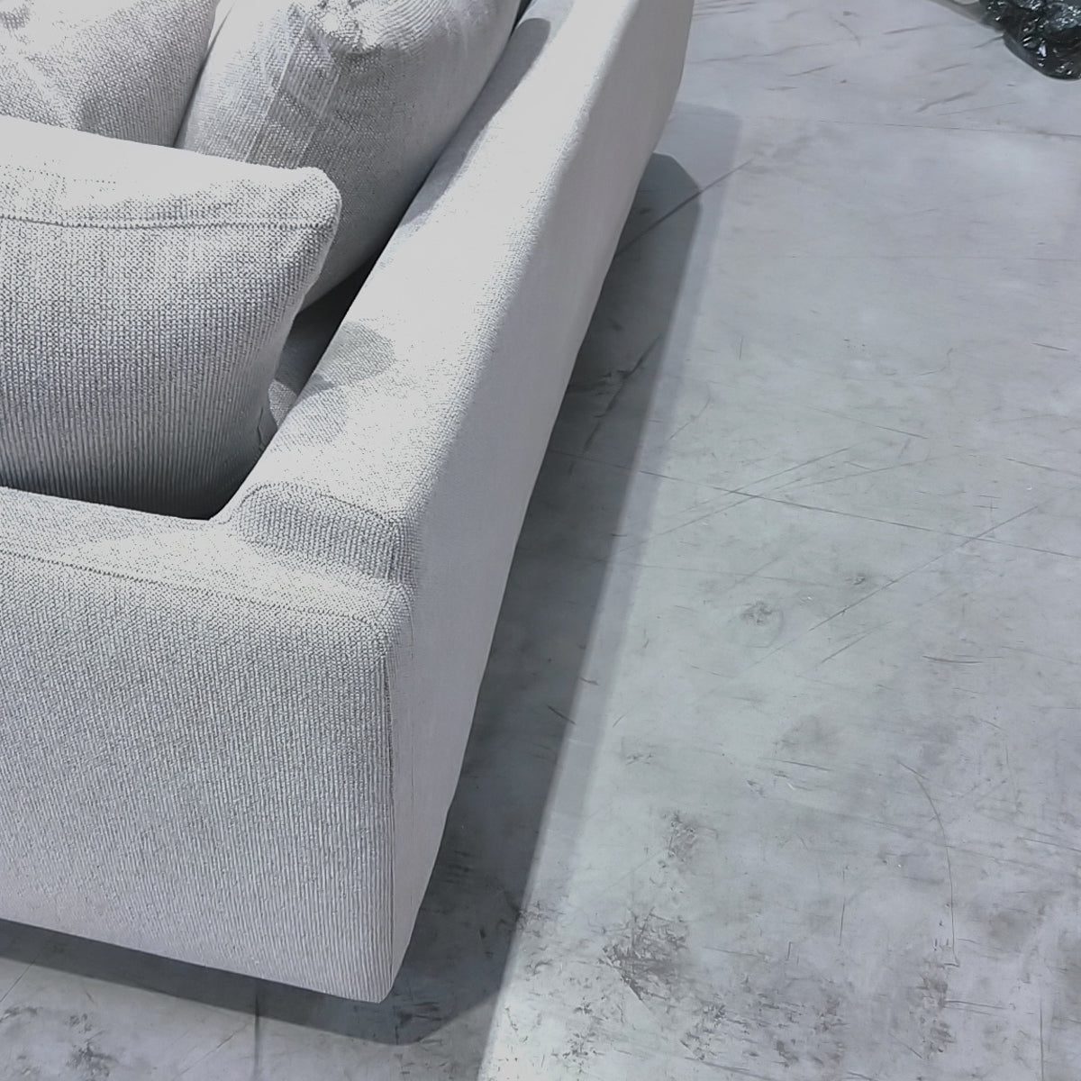 Canapé convertible DRAWER Villabon 4 places en tissu naturel pieds bois foncé