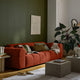 Canapé Ray Bestmobilier 3 places en tissu texturé rouge