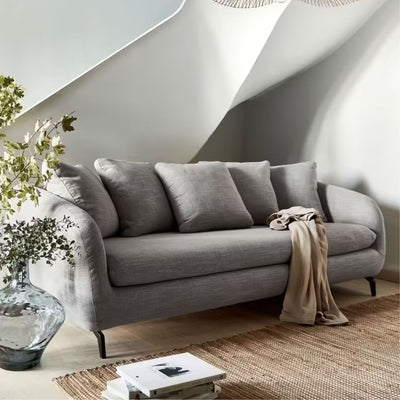 ALINEA Canapé 4 places COLINE convertible en tissu gris