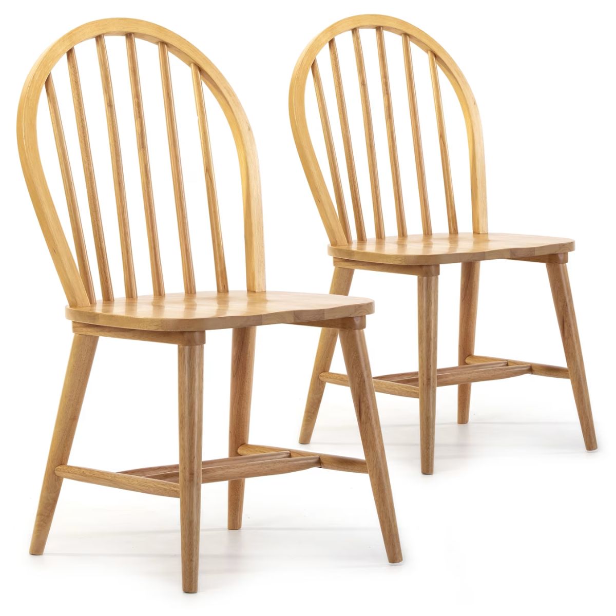 Lot de 2 chaises couleur chêne, bois massif, 48 cm x 48 cm x 92 cm CLARCK
