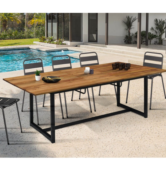 Table extensible bois et acier Acacia