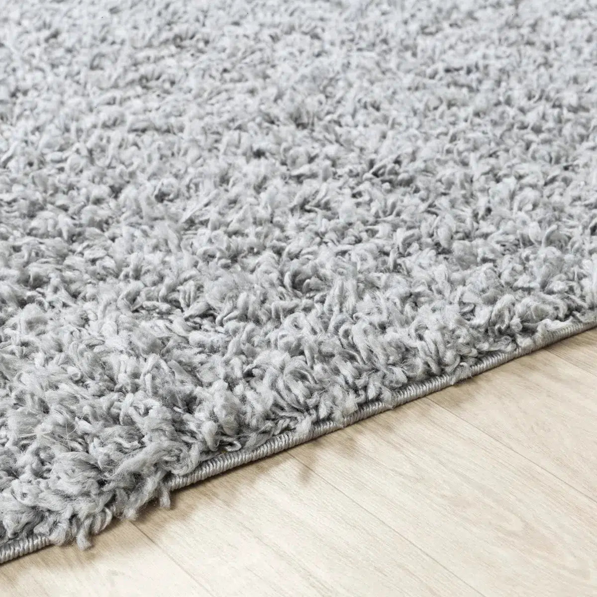 Tapis SURYA Lilly shaggy rond, poils longs unis, gris clair, vue 2