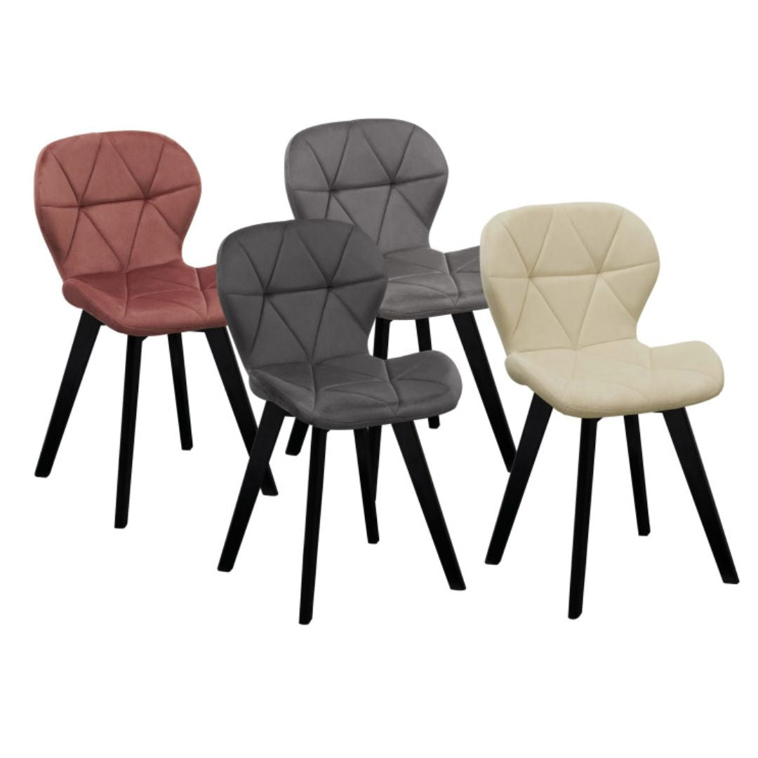 Lot de 4 chaises velours Daisy mix couleurs