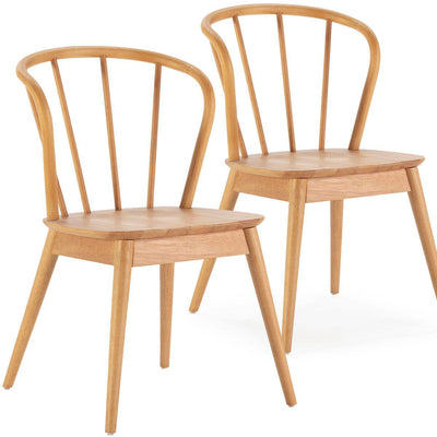 Lot de 2 chaises en bois massif couleur chêne Brisa