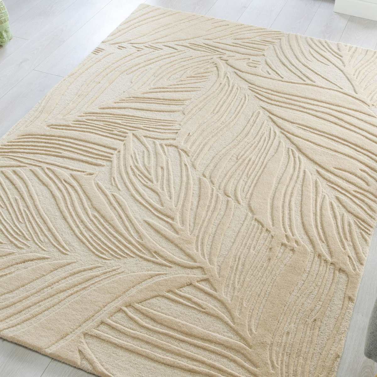 Tapis Lino Beige en laine 160x230cm "Imparfait"