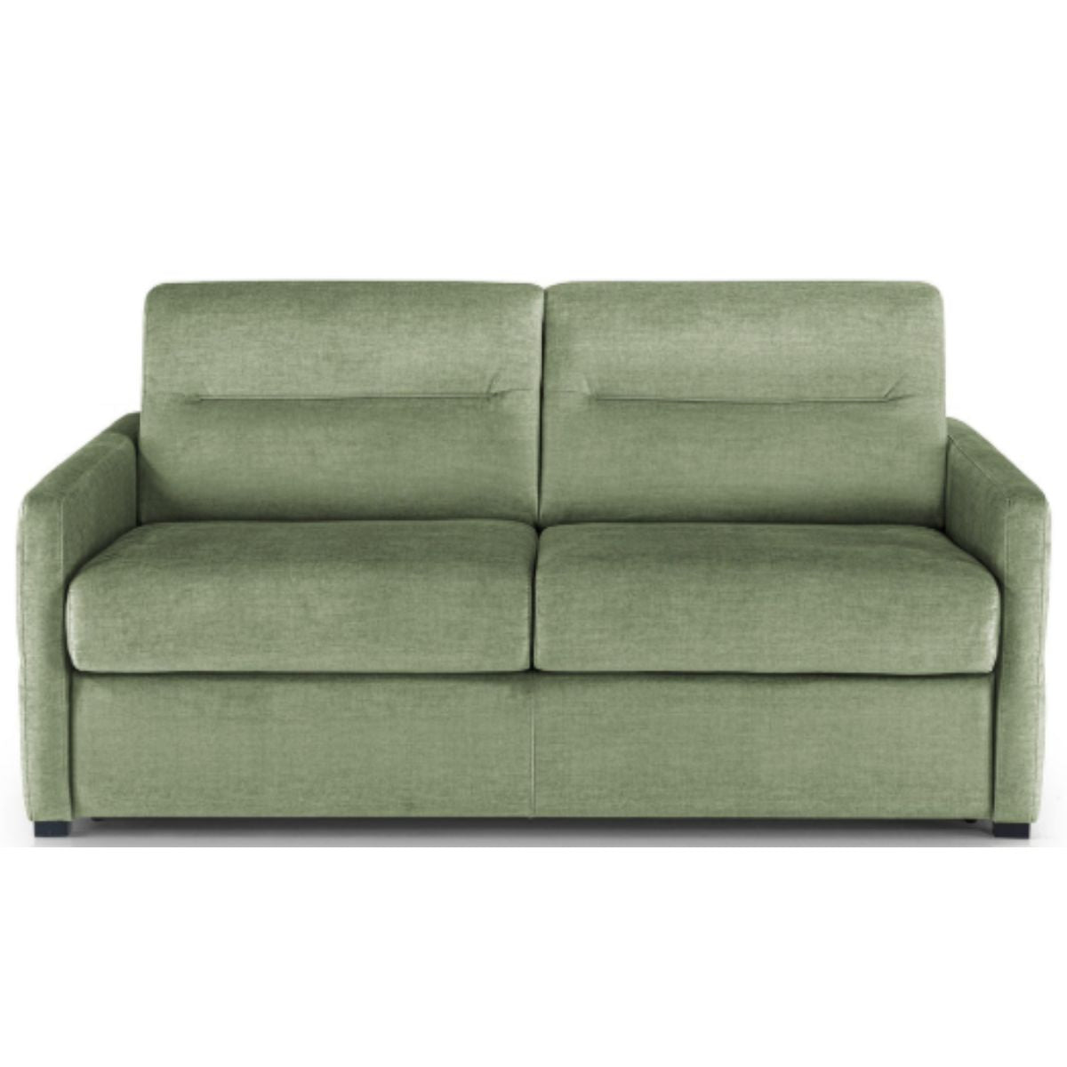 Canapé convertible 4 places en velours déperlant Kaki- Convertible Center