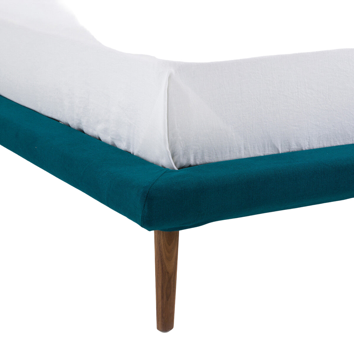 Lit en lin Bleu canard 160x200cm, Aurore design E. Gallina AM.PM