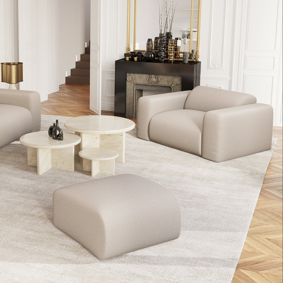 Fauteuil SIA HOME Myra Tissu Crème — photo produit