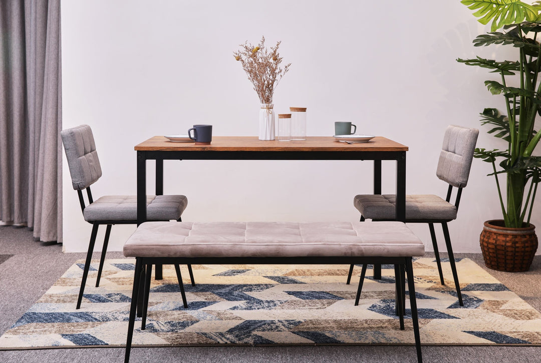 Table à manger 4 personnes Nordlys en métal et bois marron L120 NEWPORT