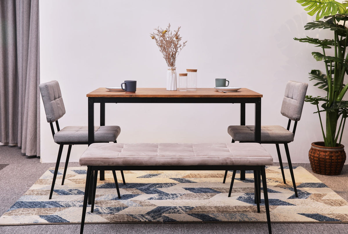 Table à manger 4 personnes Nordlys en métal et bois marron L120 NEWPORT