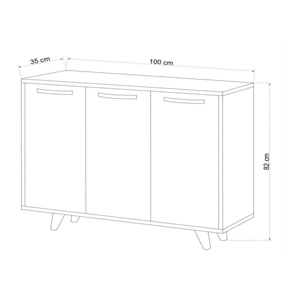 Buffet blanc et chêne clair - FABIO