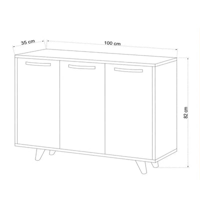 Buffet blanc et chêne clair - FABIO