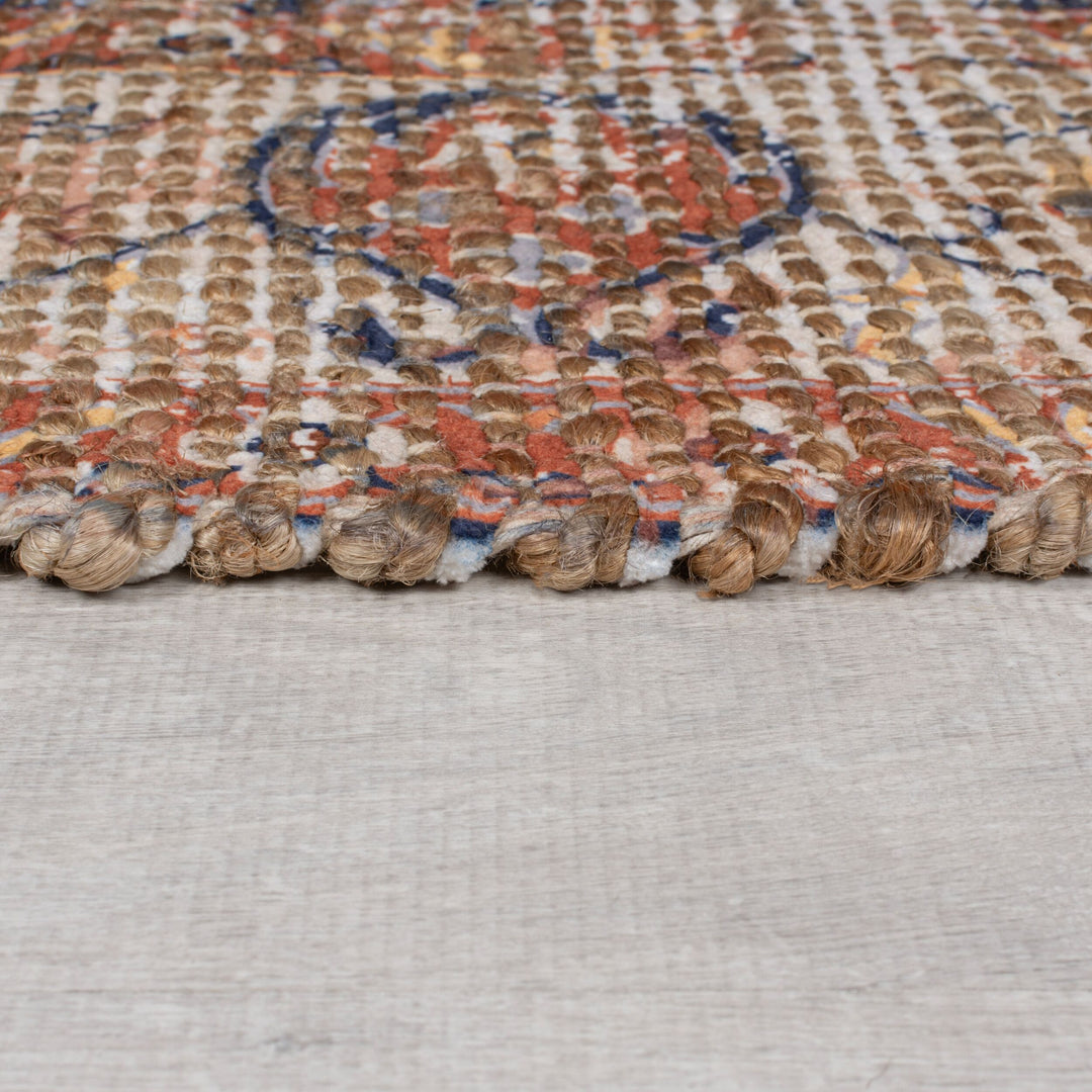 Tapis en jute Miley de couloir bleu