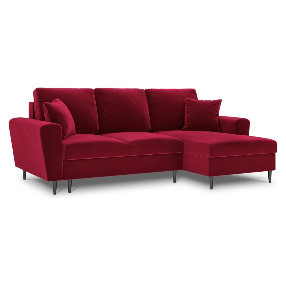 Canapé angle droit MOGHAN Micadoni convertible avec coffre de rangement 4 Places rouge