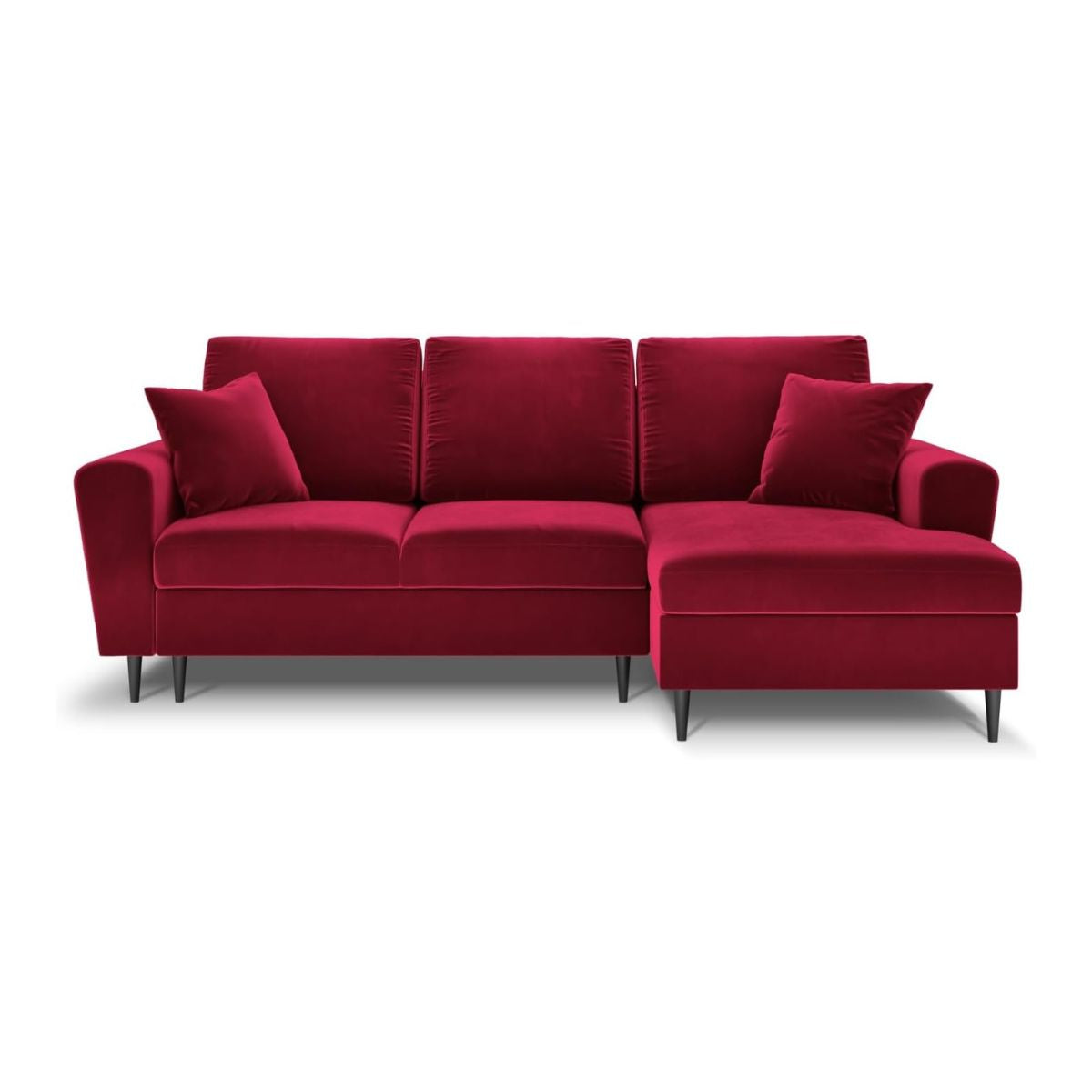 Canapé angle droit MOGHAN Micadoni convertible avec coffre de rangement 4 Places rouge