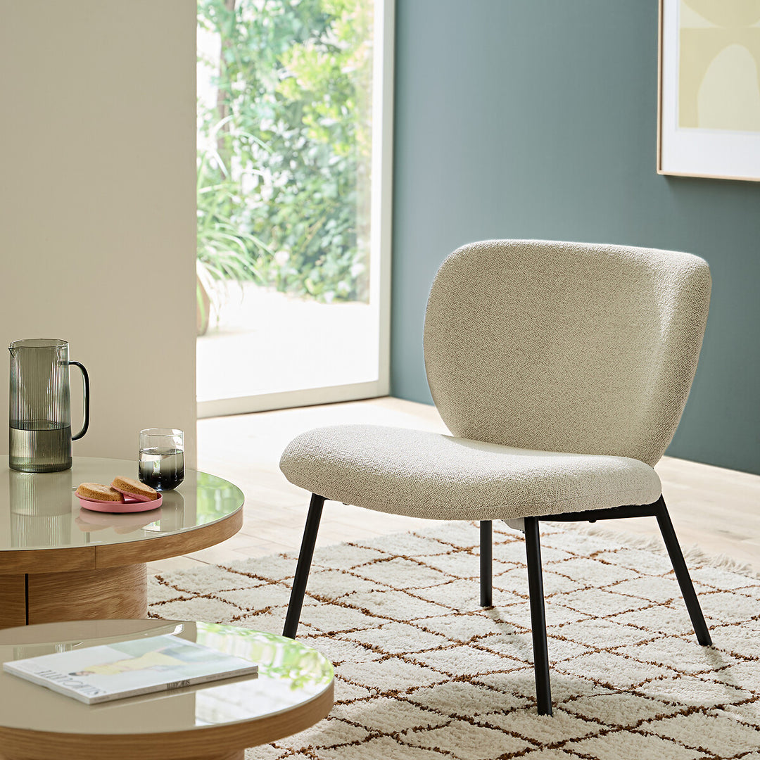 Fauteuil La Redoute Interieurs lounge bouclette écru Belvini