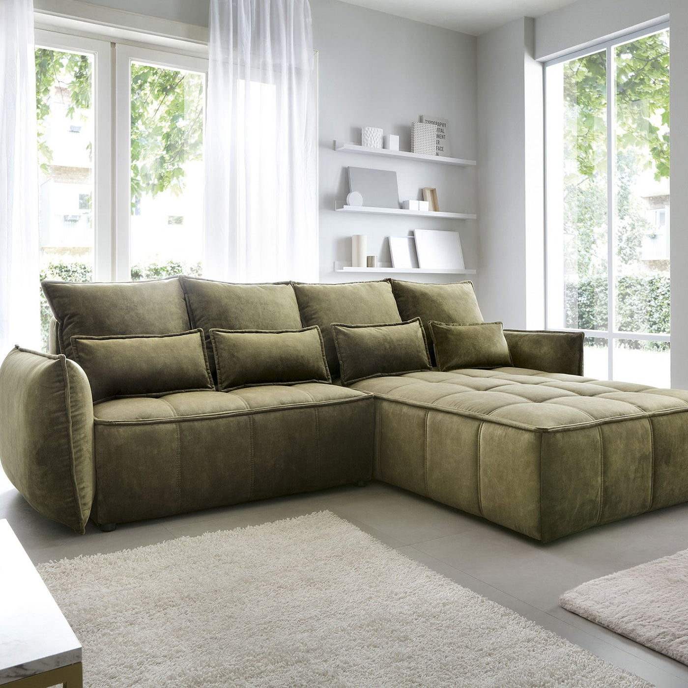 Canapé d'angle droit convertible LES TENDANCES - KAMPUS