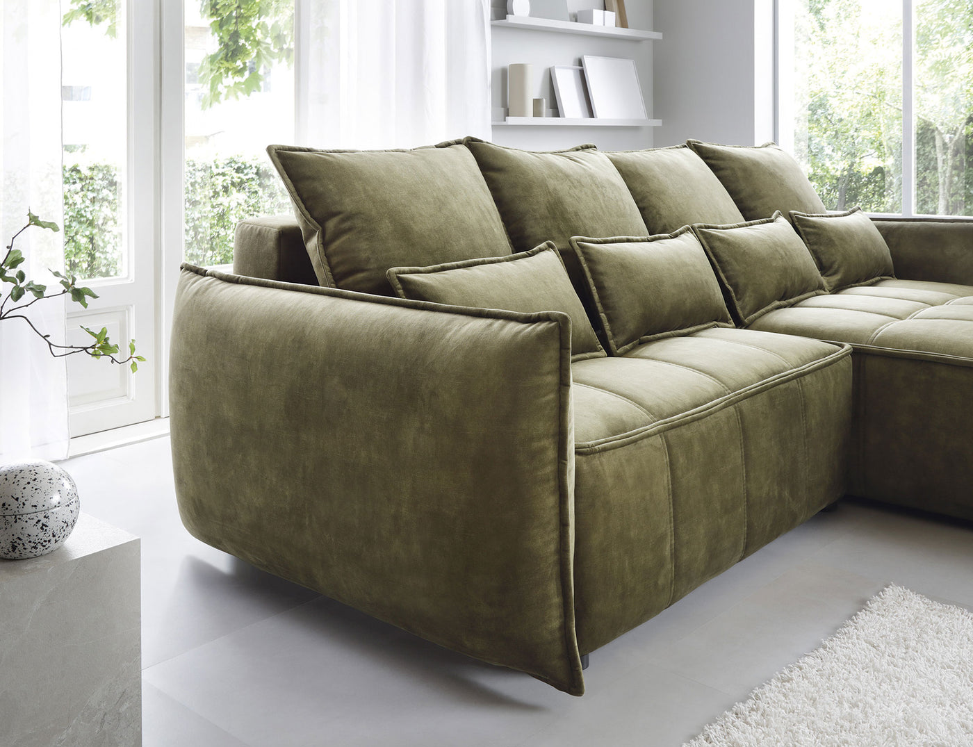 Canapé d'angle droit convertible LES TENDANCES - KAMPUS