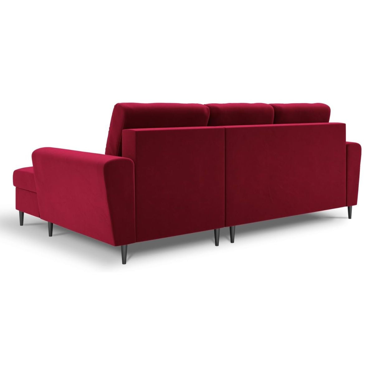 Canapé angle droit MOGHAN Micadoni convertible avec coffre de rangement 4 Places rouge
