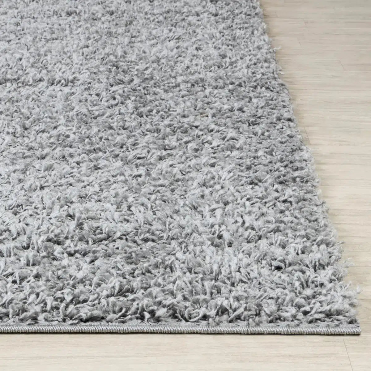 Tapis SURYA Lilly shaggy rond, poils longs unis, gris clair, vue 3