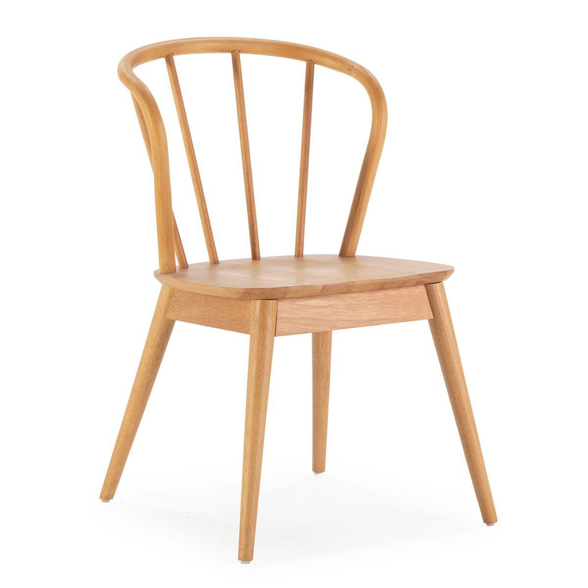 Lot de 2 chaises en bois massif couleur chêne Brisa