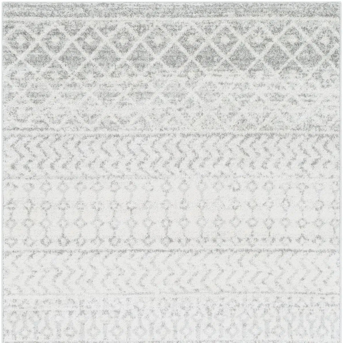 Tapis SURYA Mila scandinave, motif géométrique fin gris clair sur fond blanc, vue 4