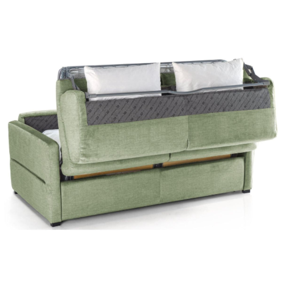 Canapé convertible 4 places en velours déperlant Kaki- Convertible Center