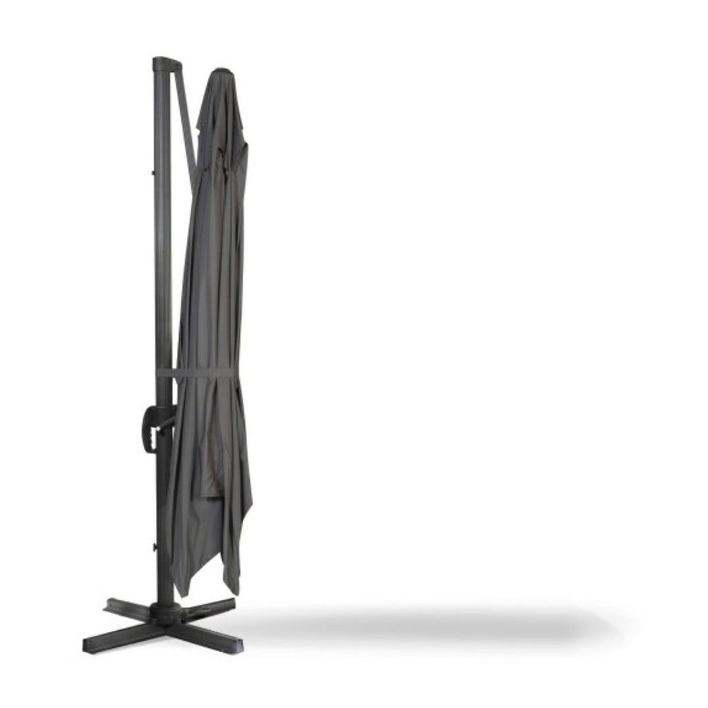 Parasol deporté 3x3m Sombra 360° rectangle gris
