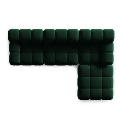Canapé modulaire en velours Bellis vert Micadoni 4 places