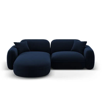 Canapé D'Angle Gauche Velours Lucien  3 Places, Bleu Roi – Christian Lacroix