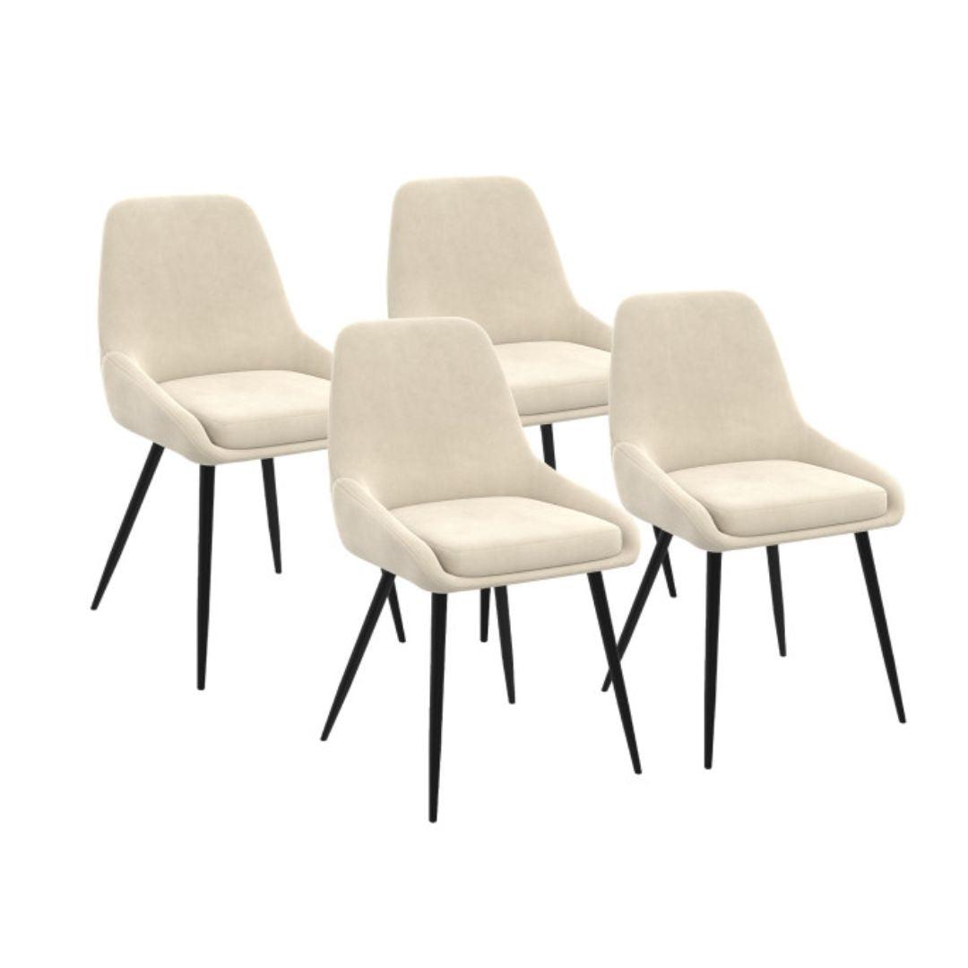 Lot de 4 chaises Olivia creme