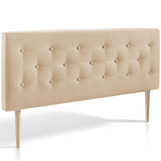 Tête de lit capitonnée en tissu Beige 140x100cm