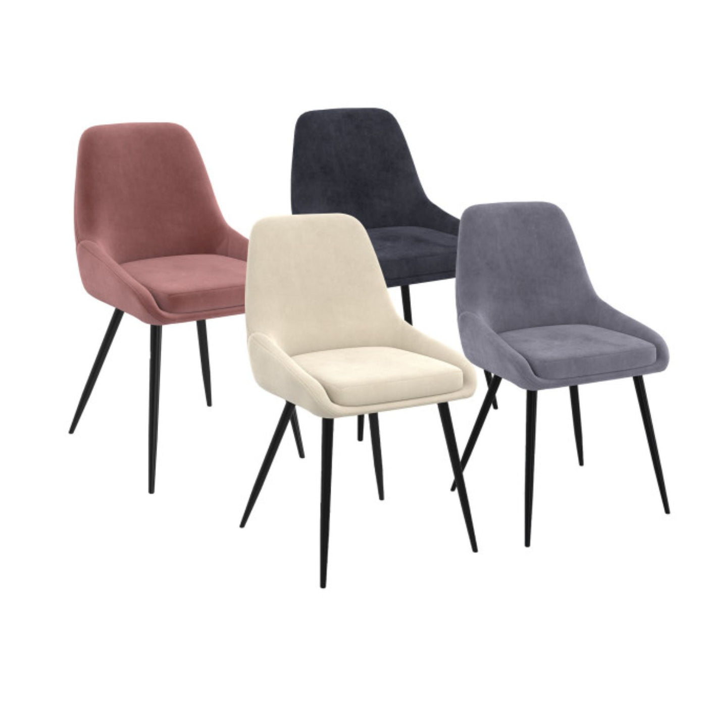 Lot de 4 chaises Olivia Mix couleurs