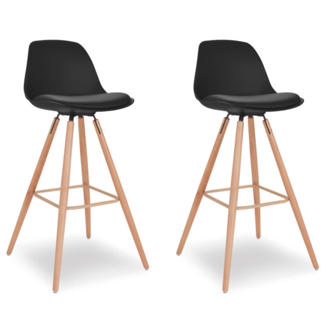 Lot de 2 tabourets Oslo noir