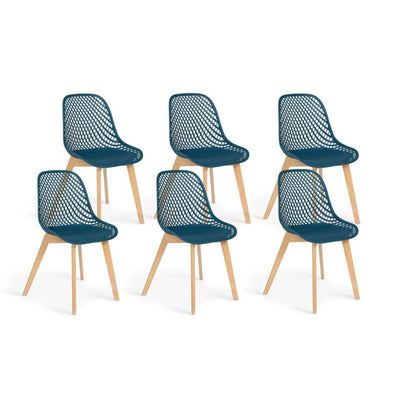 Lot de 6 chaises Maëlle Bleu