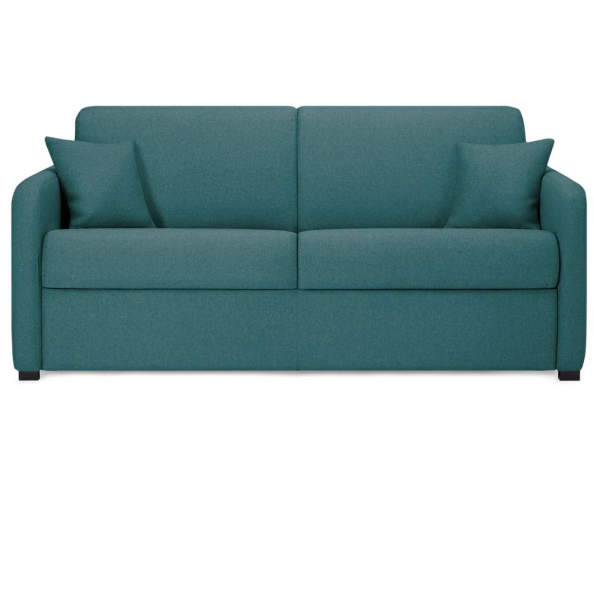Canapé convertible 2 places en tissu turquoise- Convertible Center