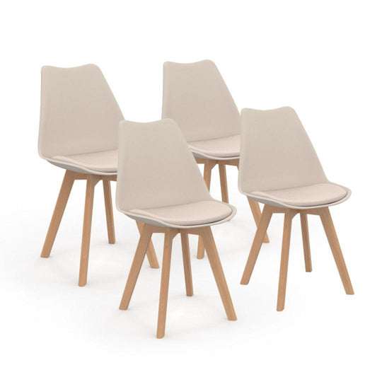 Lot de 6 chaises scandinaves Nordia beige