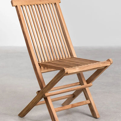 Pack de 2 chaises de jardin pliantes en bois de teck Pira SKLUM