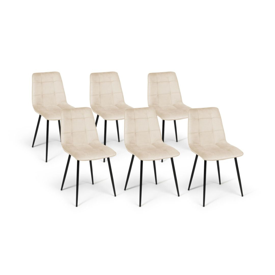Lot de 6 chaises Linda creme
