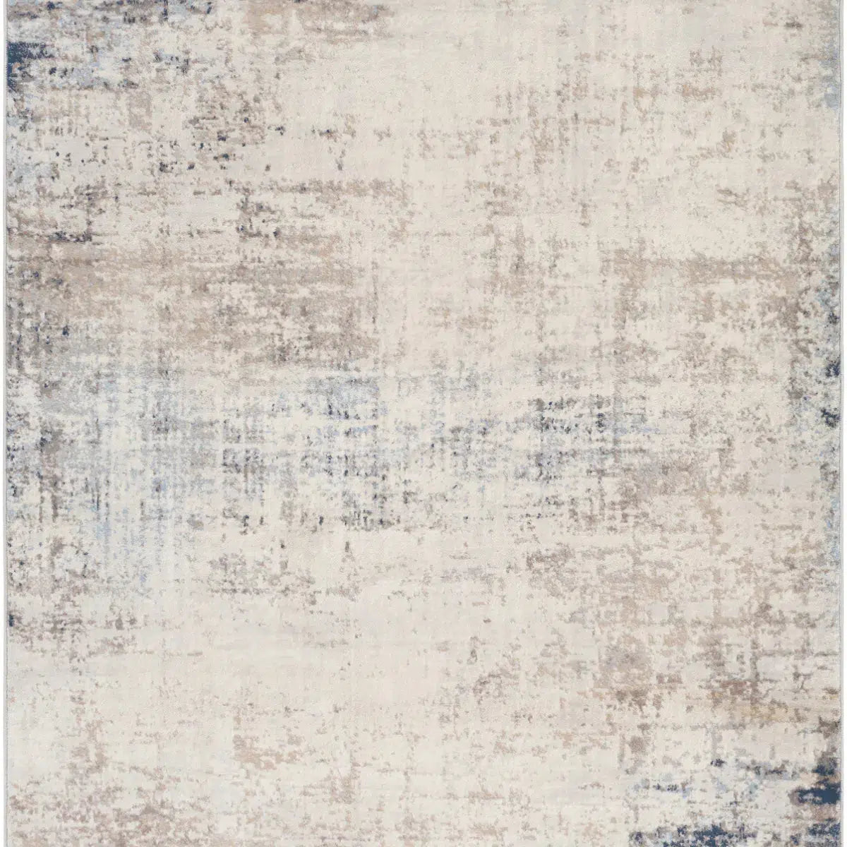 Tapis SURYA Alix moderne, motif abstrait effet patiné ivoire, taupe, gris et bleu foncé, vue 2