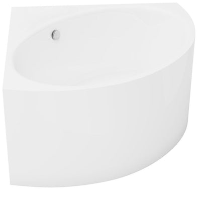 Baignoire d'angle Vente Unique - 198 L - 120 x 120 x 63 cm - Blanche - Acrylique - COBITIS