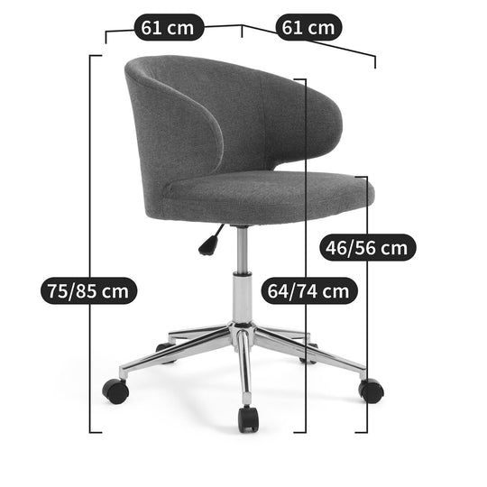 Fauteuil de bureau La Redoute Interieurs velours beige Elga