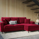 Canapé angle droit MOGHAN Micadoni convertible avec coffre de rangement 4 Places rouge