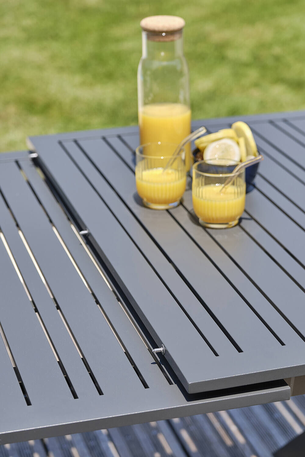 Table de jardin Floride aluminium extensible 240x100cm gris anthracite - DCB GARDEN
