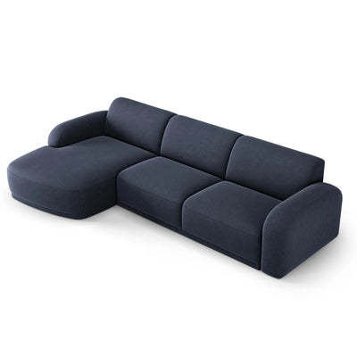 Canapé angle gauche ERIN Micadoni 4 Places Bleu foncé