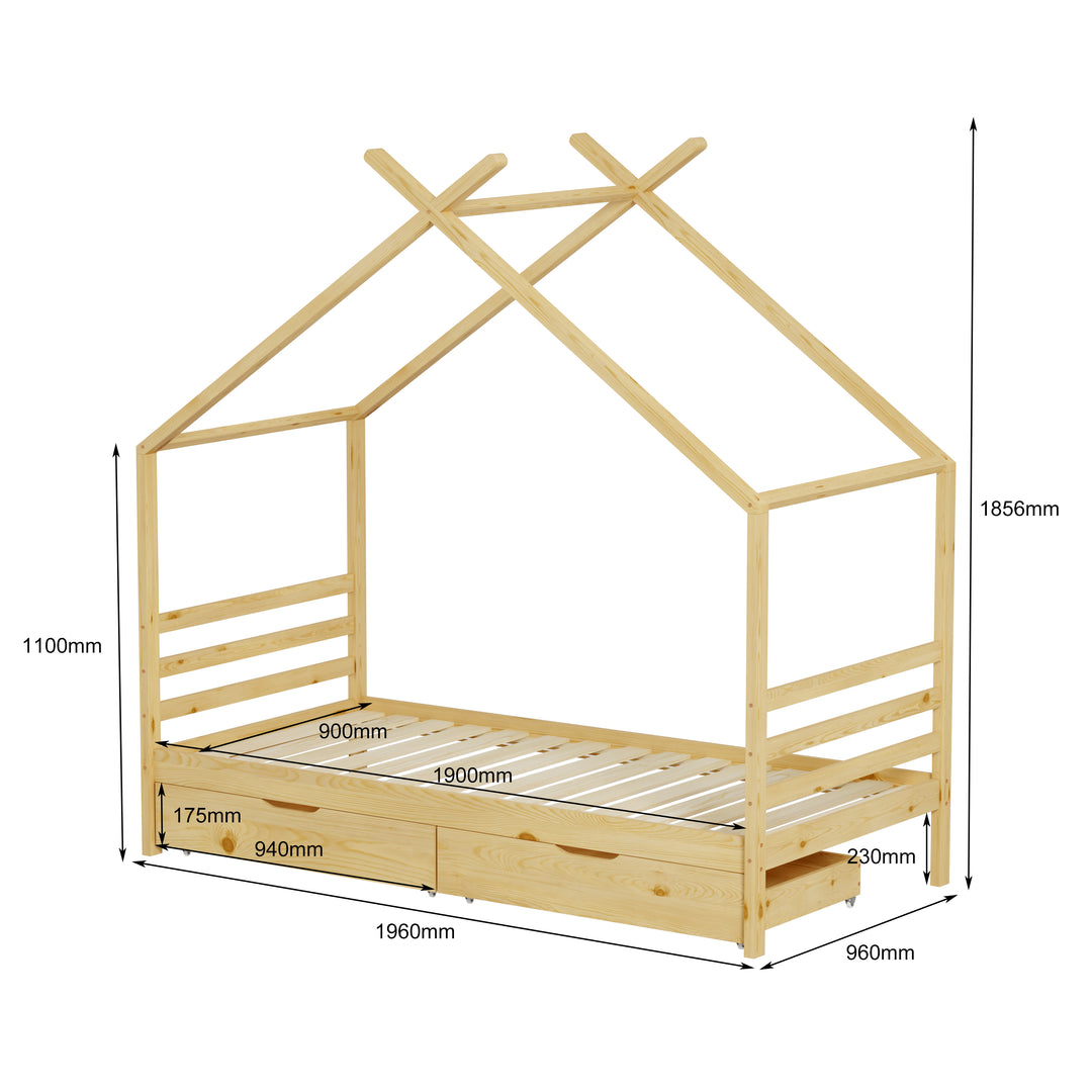 Lit cabane avec tiroir BAMBINO