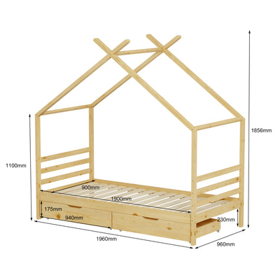 Lit cabane avec tiroir BAMBINO