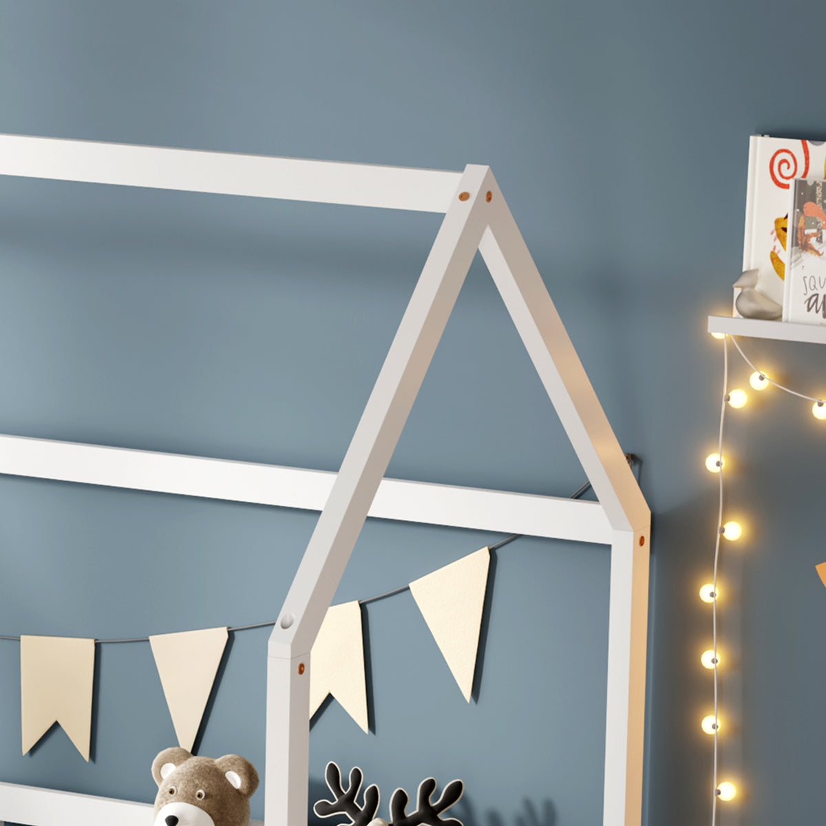 Lit cabane enfant avec barriere 90x190cm TCHOUPI