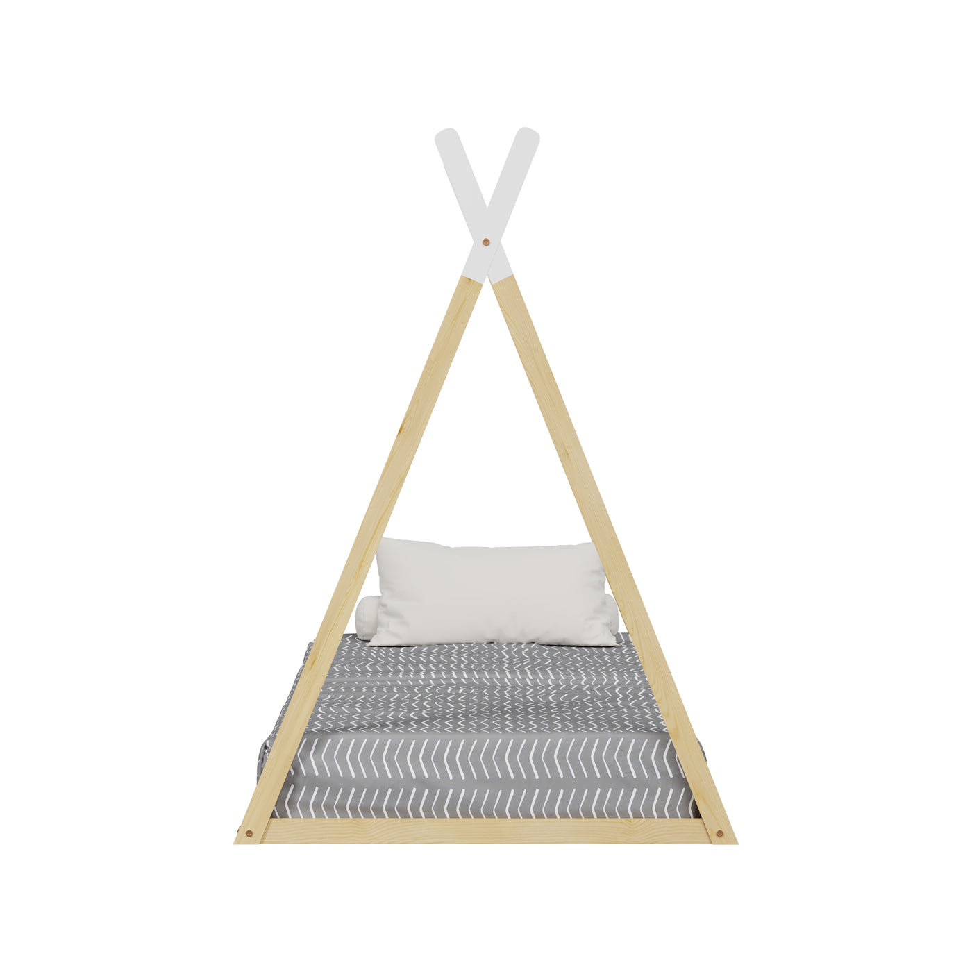 Lit tipi enfant 90x190cm Bois et Blanc