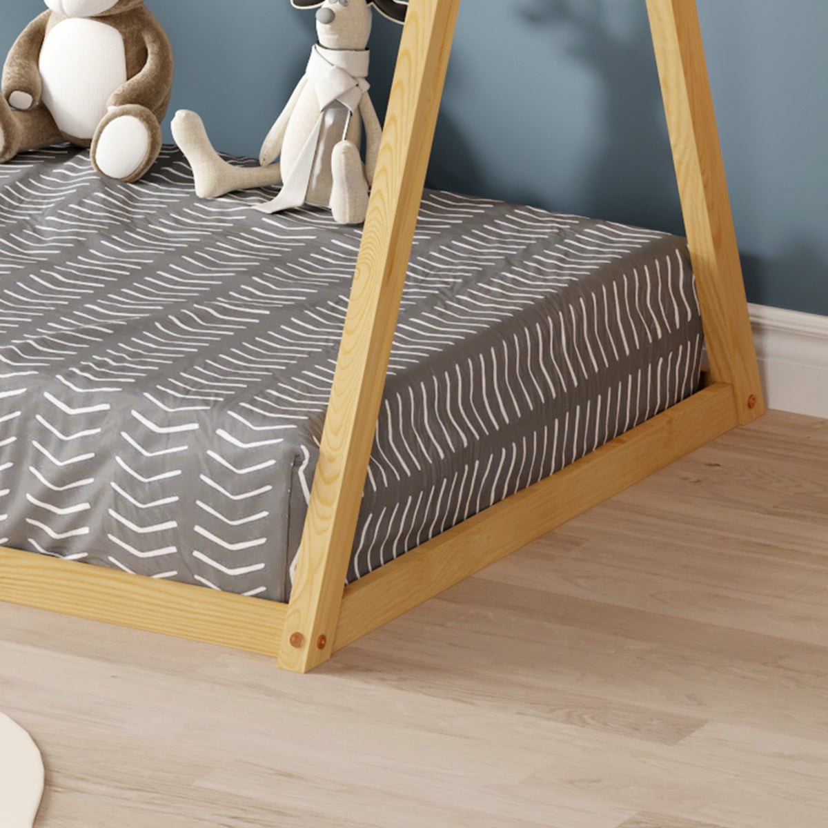 Lit tipi enfant 90x190cm Bois et Blanc